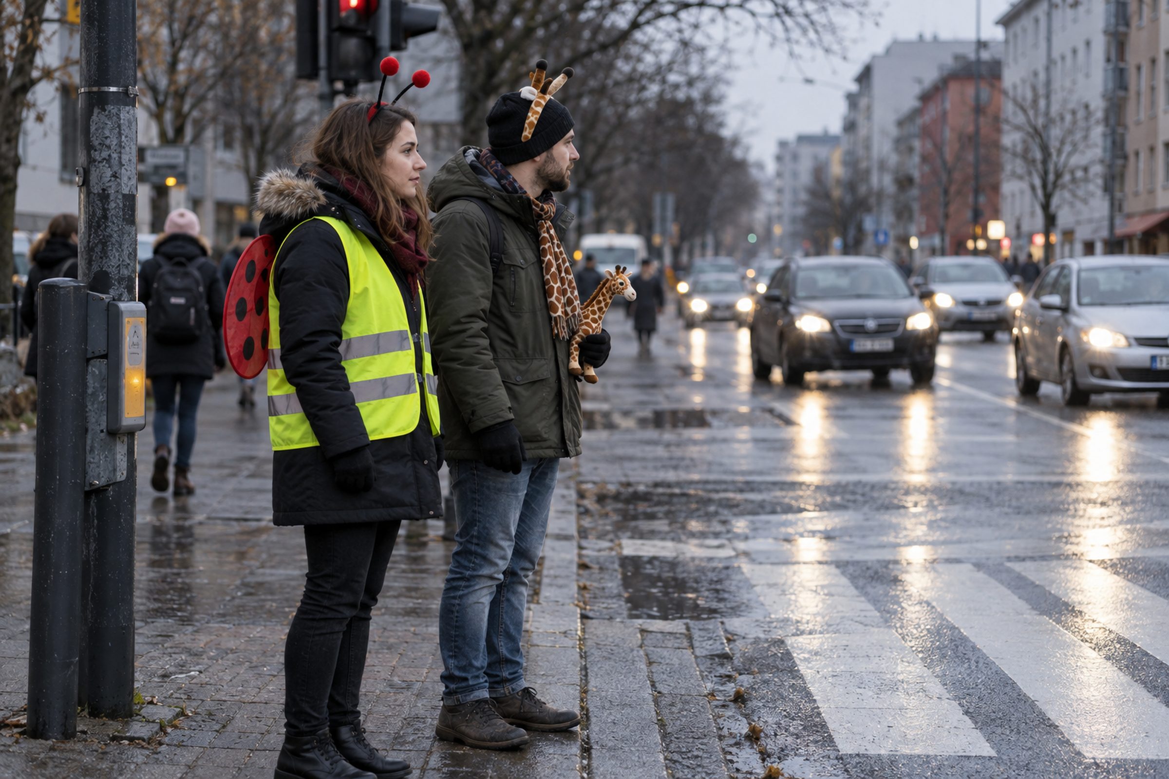 Karnevalskostüme im Straßenverkehr